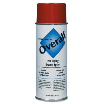 Overall Economical Fast Drying Enamel Aerosols, 10 oz Aerosol Can, Gloss Red
