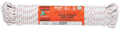Cotton Core Sash Cords, 600 lb Cap., 1,200 ft, Cotton, White