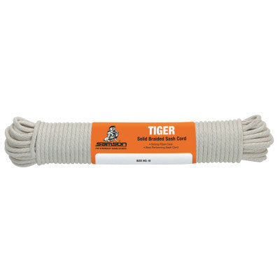 Tiger Sash Cord, 450 lb Cap., 100 ft, Cotton, White