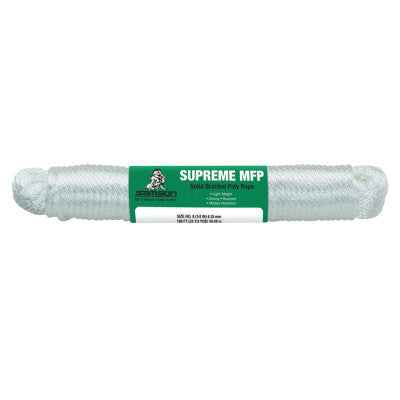 Supreme MFP Rope, 800 lb Cap, 1/4" dia x 1000 ft, White