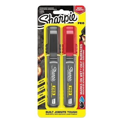 SHARPIE PRO MED CHISEL TIP ASSORT  1-BLACK 1-RED