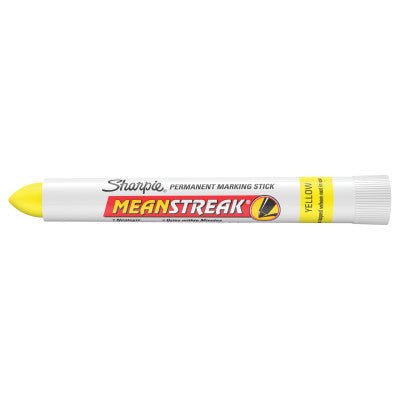 Mean Streak Permenant Marking Stick, Yellow, Broad Tip, Chisel