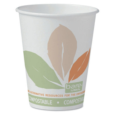 Eco-Forward Compostable PLA Paper Hot Cups, 8 oz, Bare