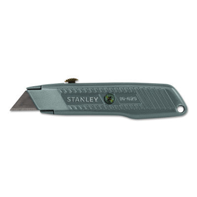 Interlock Retractable Utility Knives, 9", Retractable Steel Blade, Metal, Silver