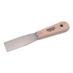 Wood Handle Putty Knives, 1 1/4 in Wide, Stiff Blade