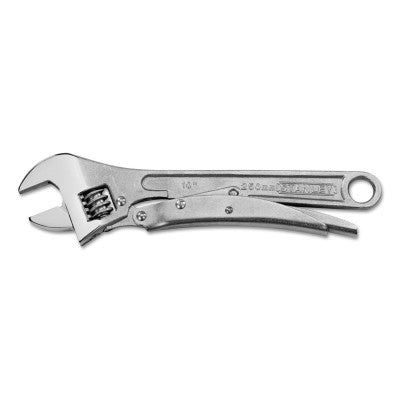 Locking Adjustable Wrenches, 10 in Long, 1 1/4 in Opening, Chrome