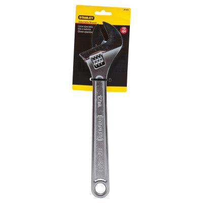 Adjustable Wrenches, 12 in Long, 1 3/8 in Opening, Chrome