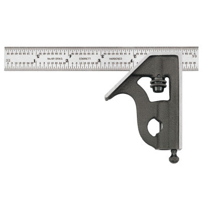 11H Series Combination Squares, 2 1/2" x 6", 1/64 in @ 1 in, 64ths, Steel/Iron