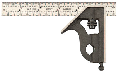 11H Series Combination Squares, 6", 1/64" @ 1"; 16ths; Quick Read 32nds, 64ths