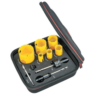 Deep Cut Plumbers Holesaw Kit, 3/4 in - 2 1/4 in Cut Diam
