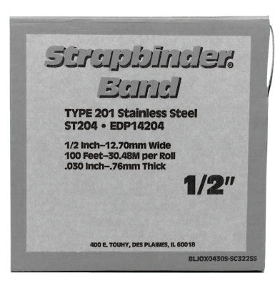 Bands, 3/4 in x 100 ft, 0.03 in Stainless Steel 201