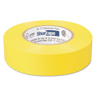 EV 77 Professional Grade Electrical Tapes, 66 ft x 3/4 in, Yellow, 100/case