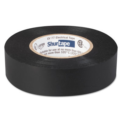 EV 77 Professional Grade Electrical Tapes, 66 ft x 3/4 in, Black, 100/case