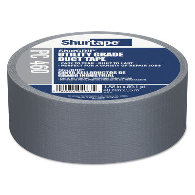 PC 460 ShurGrip Utility Duct Tapes, 48 mm x 55 M x mil, Silver