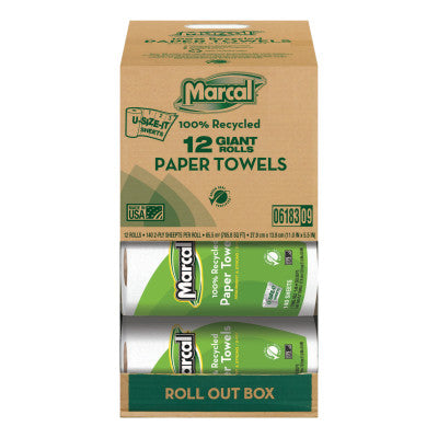 100% Recycled Roll Towels, 5 1/2 x 11, 140 Sheets