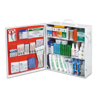 Assorted First Aid Kit, 493-Piece, Steel Case, Stand Alone