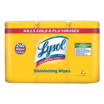Disinfecting Wipes, 7 x 8, Lemon and Lime Blossom, 80/Canister