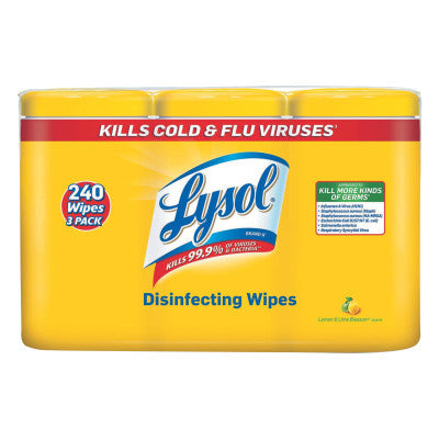 Disinfecting Wipes, 7 x 8, Lemon and Lime Blossom, 80/Canister