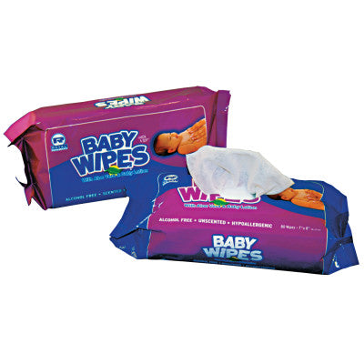 Baby Wipes Refill Pack, White, 80/Pack
