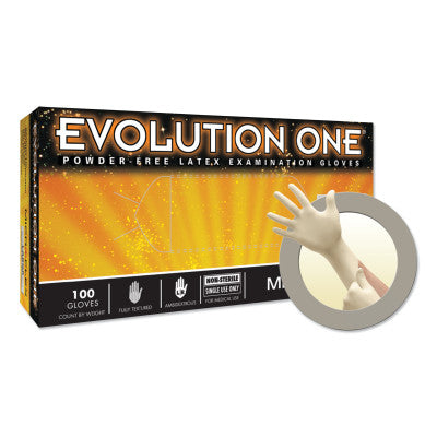 Evolution One EV-2050 Latex Exam Gloves, X-Large, Natural Rubber Latex