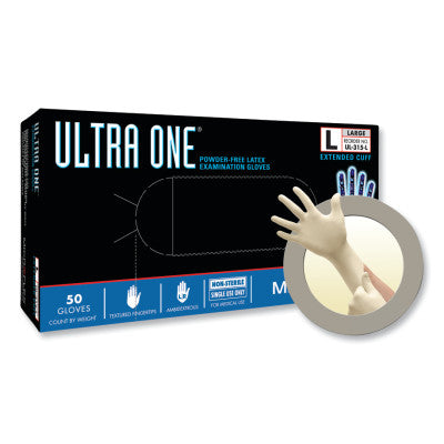 Ultra One Exam Gloves with Extended Cuffs, 9.8 mil, X-Large, Natural