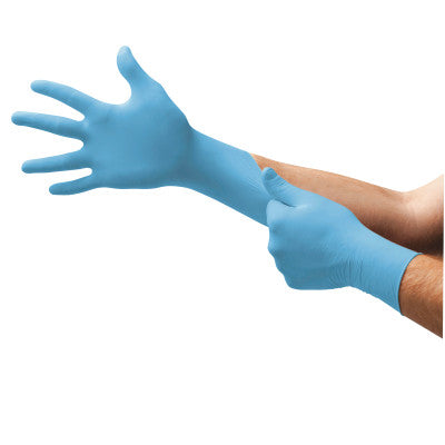 XCEED Exam Gloves, Nitrile, Beaded Cuff, Medium, Blue
