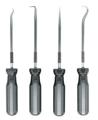 4 PIECE HOOK & PICK SETW/ SCREWDRIVER TYPE HAND