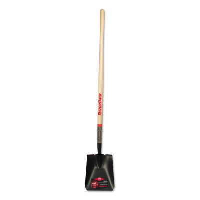 Square Transfer Shovel,48" Straight White Ash Handle, 9.5x12, Forward Step, Open