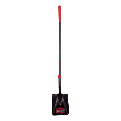 Square Transfer Shovel, 48" Straight Fiberglass Handle, 9 1/2x12, Forward Step