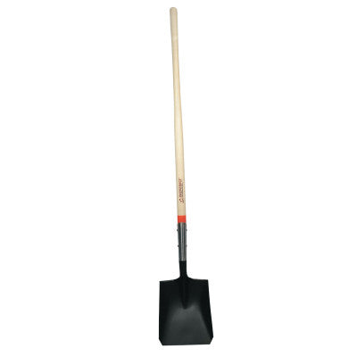 Square Transfer Shovel, 48" Straight White Ash Handle, 9 1/2x12, Rolled Step