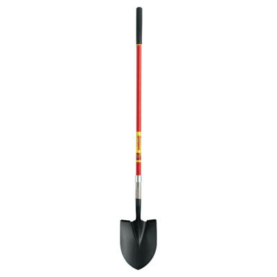 Round Point Shovels, 12 X 9.5 Blade, 48in Fiberglass Straight Handle