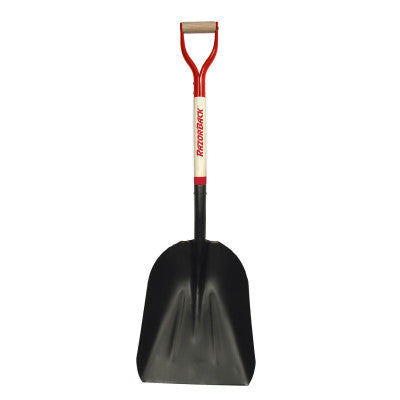 Steel Scoops, 17 in x 14 in Blade, 27 in White Ash Steel D-Grip Handle