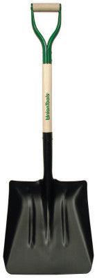 Steel Coal Shovels, 14.5 X 13.5 Sq Pt Blade, 27 in White Ash D-Grip Handle