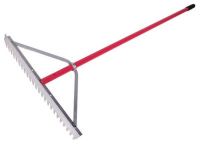 Landscape Rake, 66 in Aluminum Handle, 24 in Head