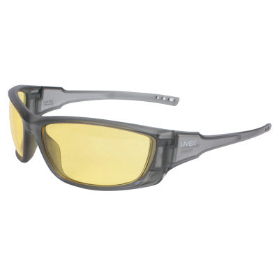 A1500 Series Safety Eyewear, Amber Lens, Hard Coat, Gray Frame