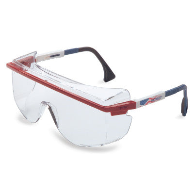 Astrospec OTG 3001 Eyewear, Clear Lens, Anti-Fog, Blue/Red/White Frame