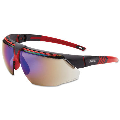 Avatar Eyewear, Blue Mirror Lens, Hard Coat, Red Frame