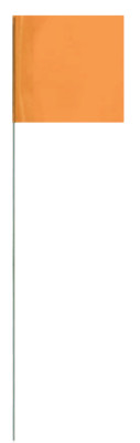 Stake Flags, 2 in x 3 in, 24 in Height, Orange Glo