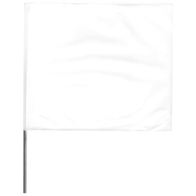 Stake Flags, 4 in x 5 in, 21 in Height, PVC; Steel Wire, White