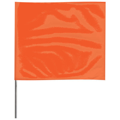 Stake Flags, 2 in x 3 in, 21 in Height, PVC; Steel Wire, Orange Glo