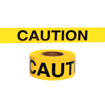 Barricade Tape, 3 in x 1,000 ft, Yellow, CAUTION