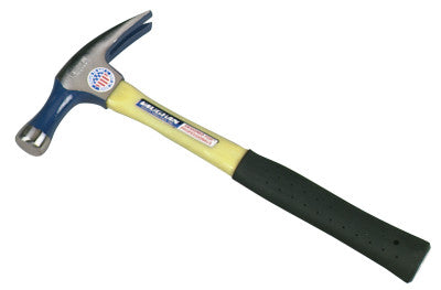 Electrician's Claw Hammer, Forged Steel, Fiberglass Handle, 14 in, 1.86 lb