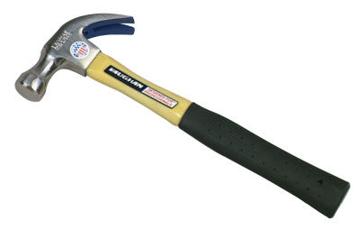 Octagon Hammer, Forged Steel Head, Straight Fiberglass Handle, 13 in, 1.63 lb
