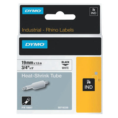 RHINO Heat Shrink Tubes, 1 1/2 in x 3/4 in, Black on White