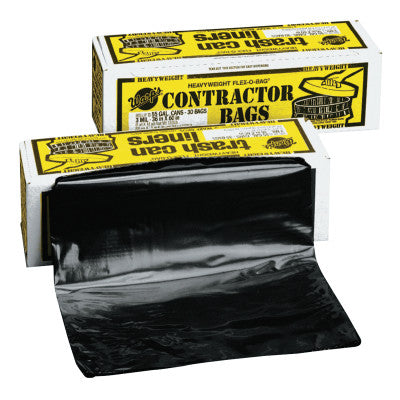 Trash Can Liners, 55 gal, 3 mil, 36 X 56, Black