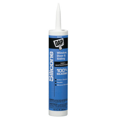 All-Purpose 100% Silicone Rubber Sealants, 10.1 oz , White