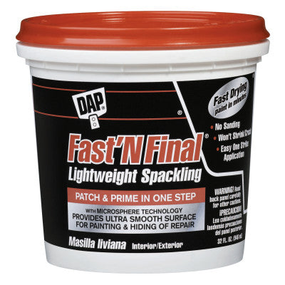 FAST 'N FINAL Lightweight Spackling, 32 oz , White