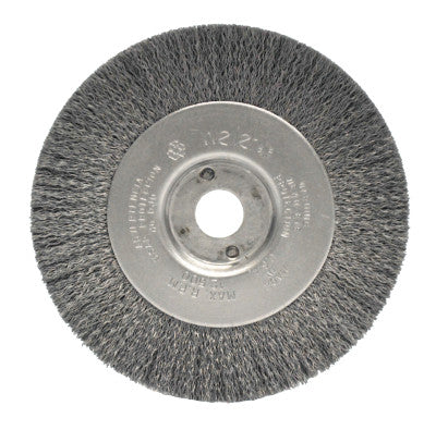 Narrow Face Crimped Wire Wheel, 4 in D x 1/2 in W, .0095 Steel Wire, 6,000 rpm