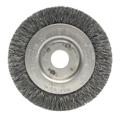 Narrow Face Crimped Wire Wheel, 3 in D x 7/16 in W, .006 Steel Wire, 6,000 rpm
