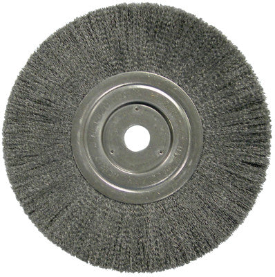 Narrow Face Crimped Wire Wheel, 8 in D, .006 Steel Wire